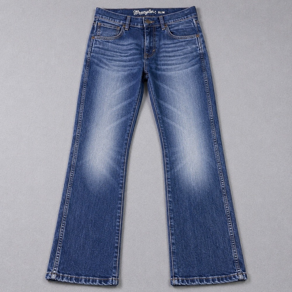 Wrangler Retro Slim Straight Jeans Mens 30X32" Blue Denim Cowboy Western
